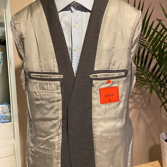 Isaia Napoli Wool blend Sport Coat In Notting Grey - Picture 5 of 8